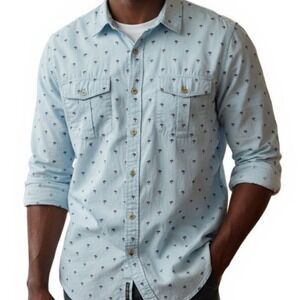 Banana Republic Heritage Tall Slim Fit Palm Tree Print Button Down Shirt XL